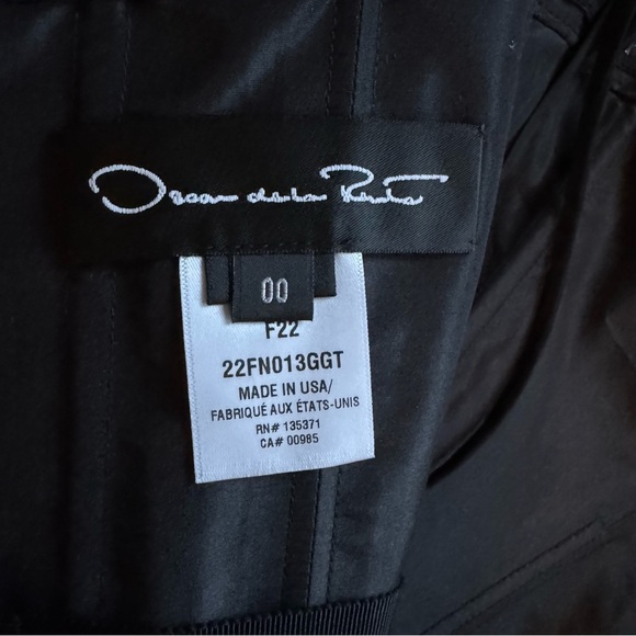 Oscar De La Renta Black Drape Strapless Silk Column Gown Dress - Size 00 - Picture 8 of 9